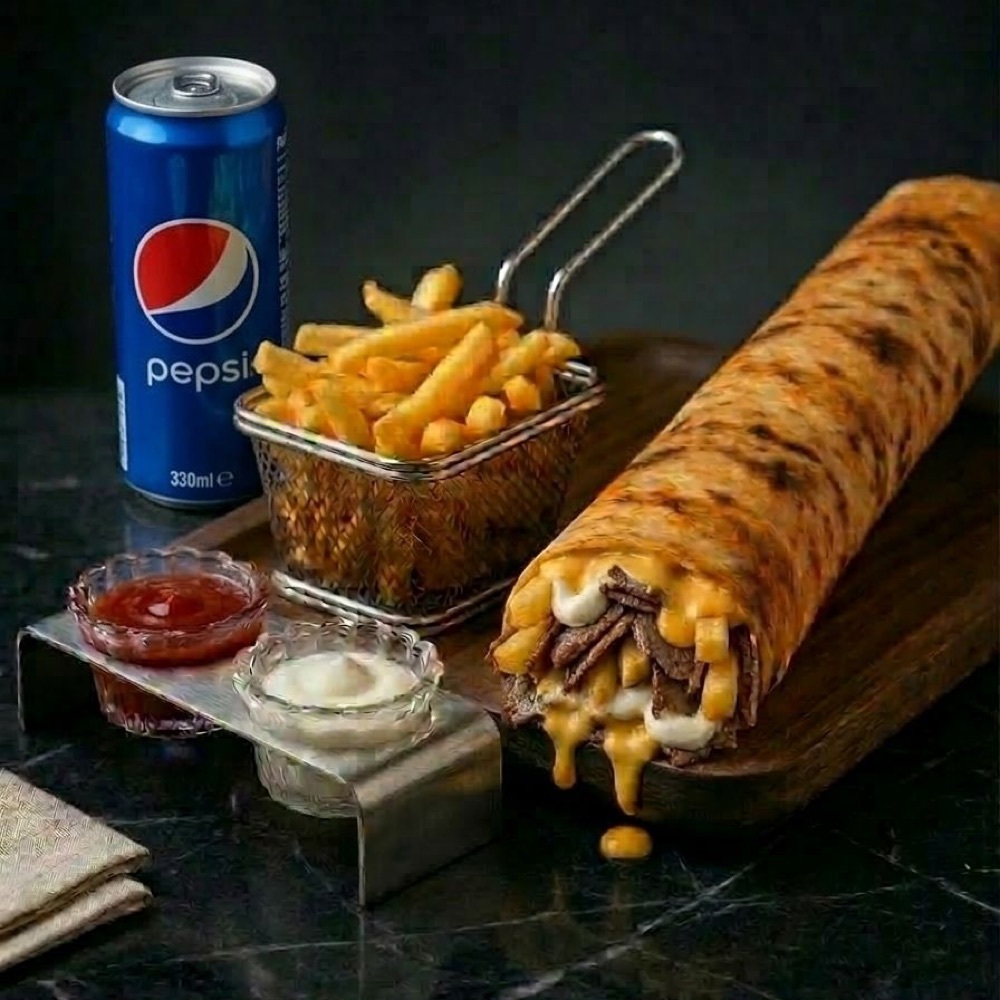 Et Dürüm Cheddarlı Colalı Menü ( 100 Gr )
