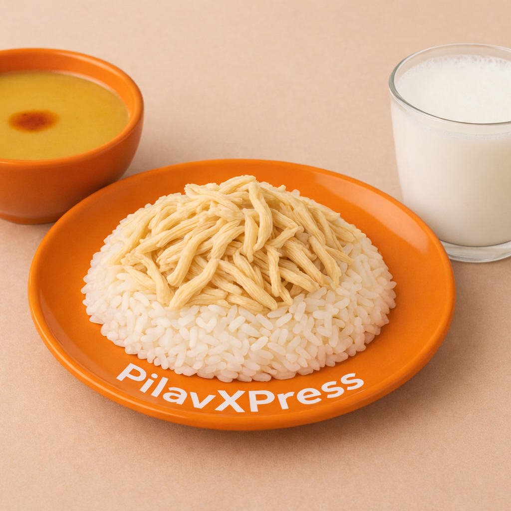 Pilav Üstü Tavuk + Süzme Mercimek Çorbası+Büyük Ayran
