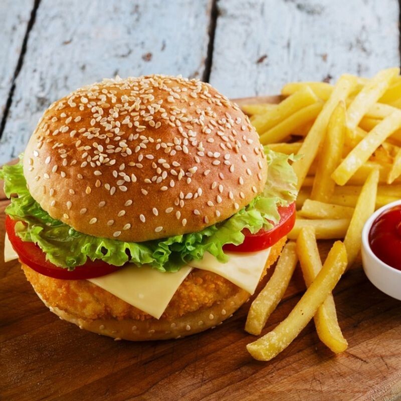 Harman Duble Chicken Burger+PATATES