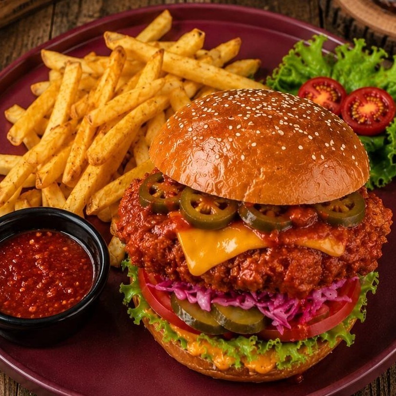 Acılı Tavuk Burger