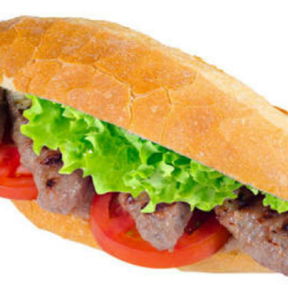 3 Çeyrek Köfte+Ayran Menü,arasına,soğan,domates,acı ezme