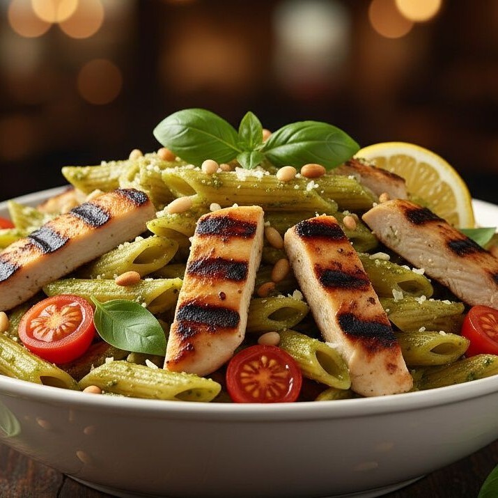 Pesto Soslu Tavuklu Penne