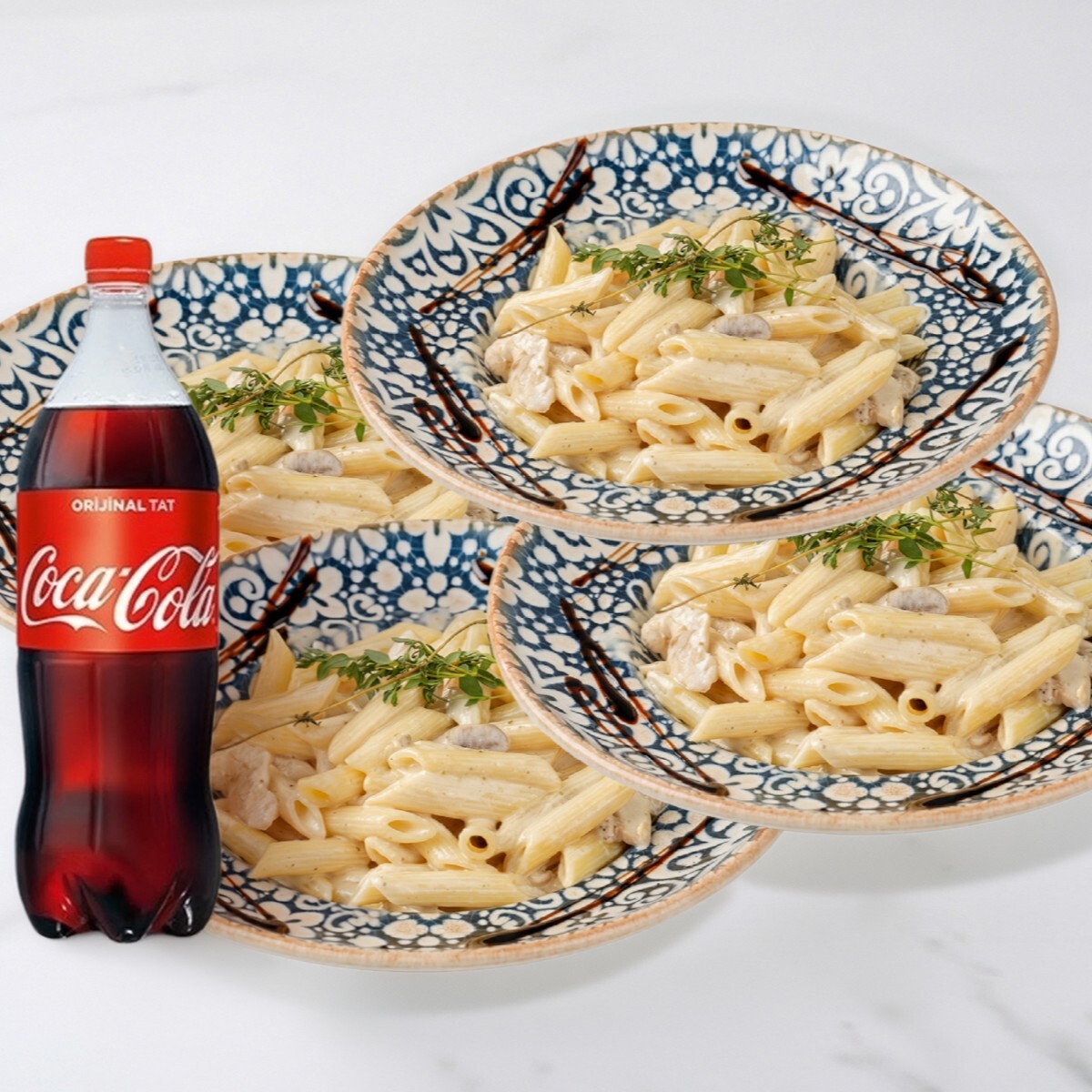 4'lü Penne Tavuklu Makarna Menü