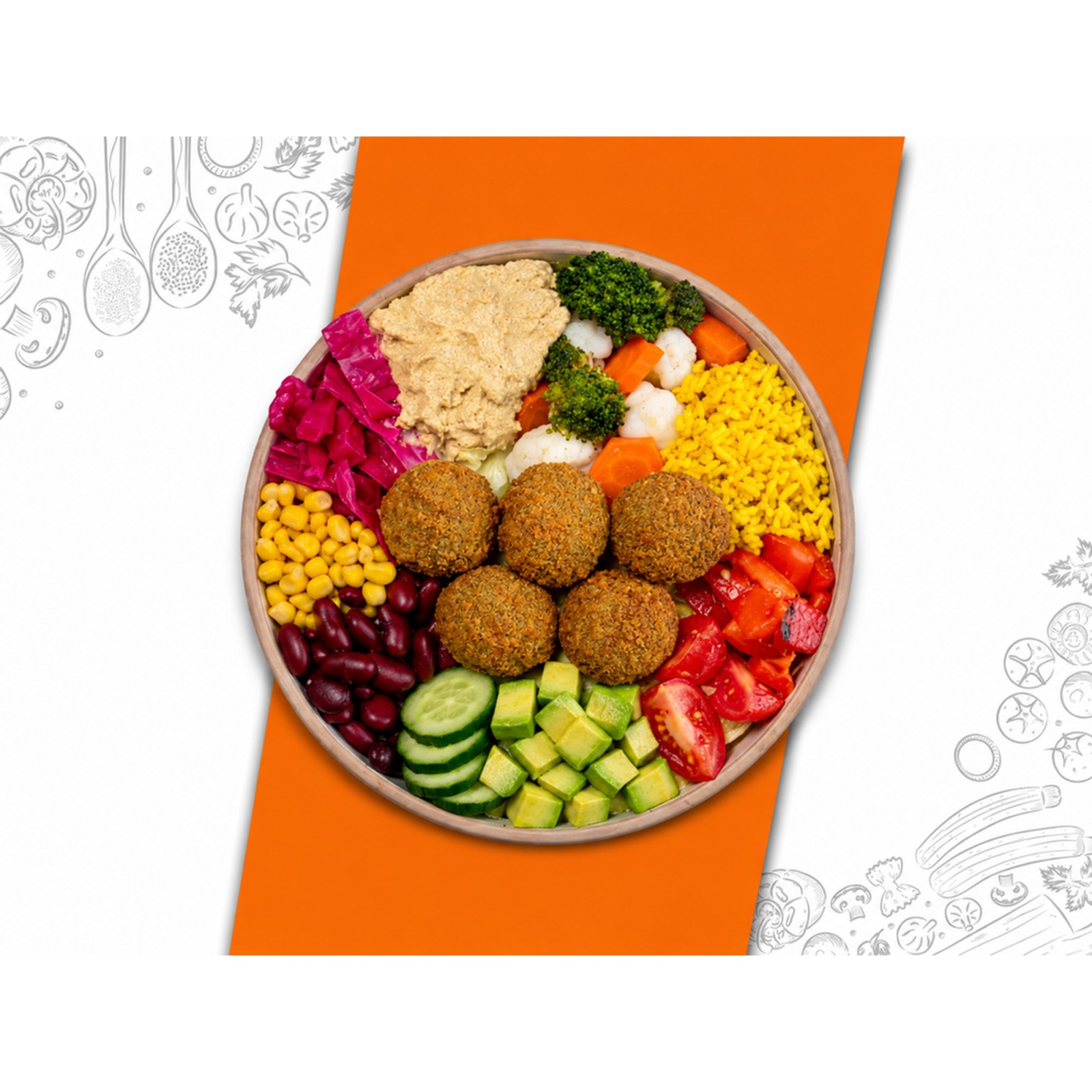 Humuslu Falafelli Bowl