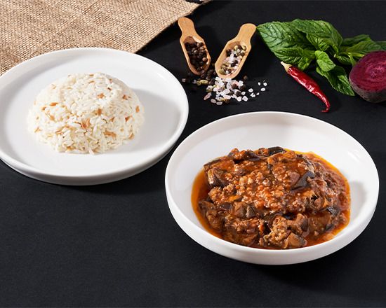 Patlıcan Musakka & Pirinç Pilavı