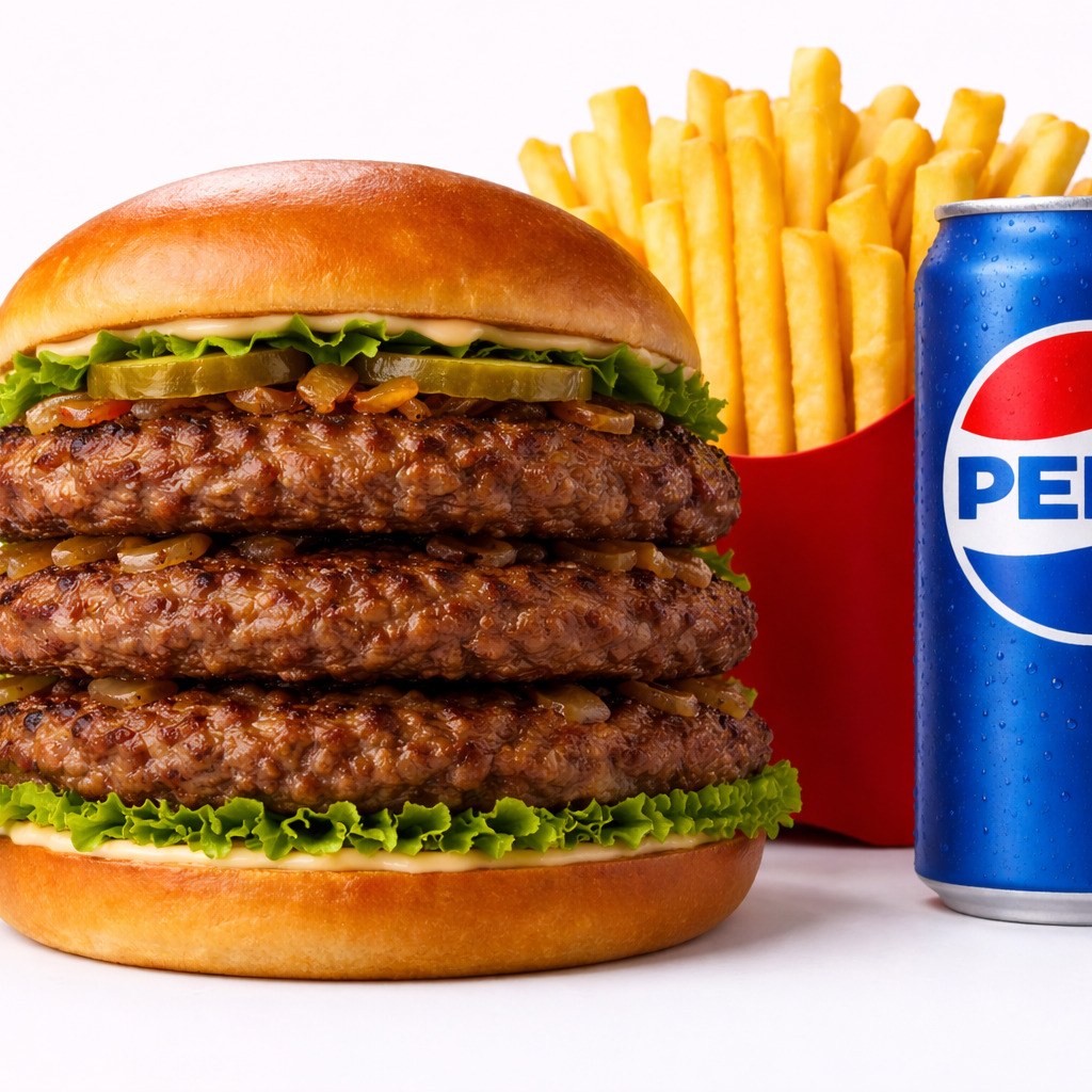 Triple Hamburger Menu