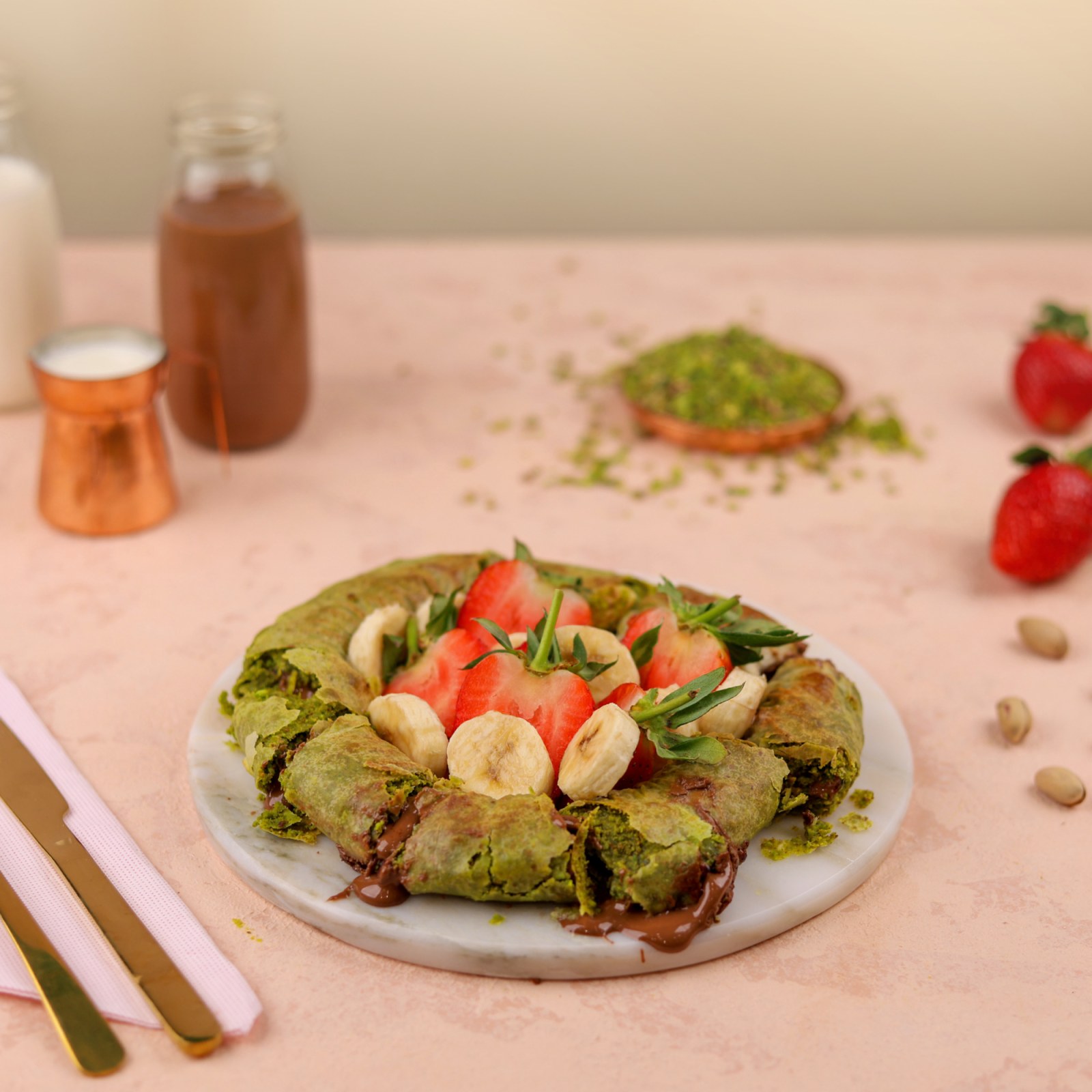 Antep Fıstıklı Çikolatalı Simit Katmer ( 2 Kişilik)