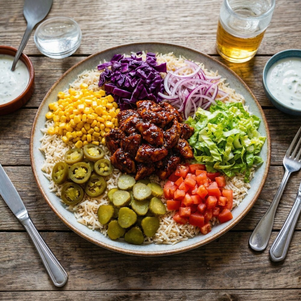 Acı Soslu Tavuklu Pilav Kovası