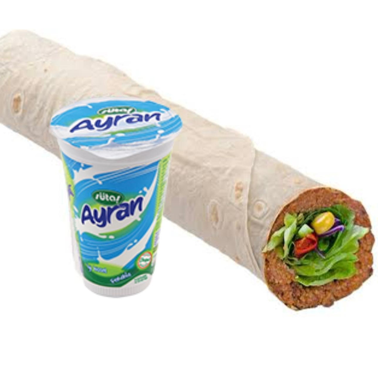 Enfes Çiğ Köfte Dürüm (100 gr.) + Sütaş Ayran 175 ml