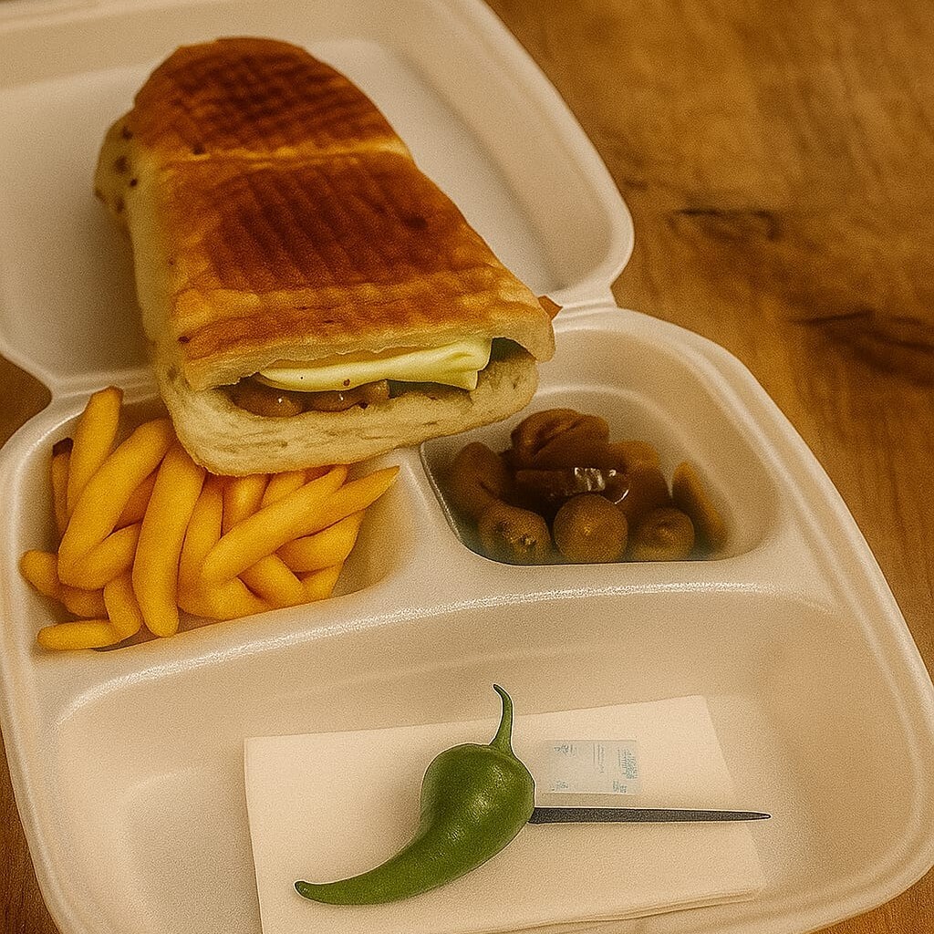 Yarım Ekmek Kavurmalı Yumurtalı Kaşarlı Tost