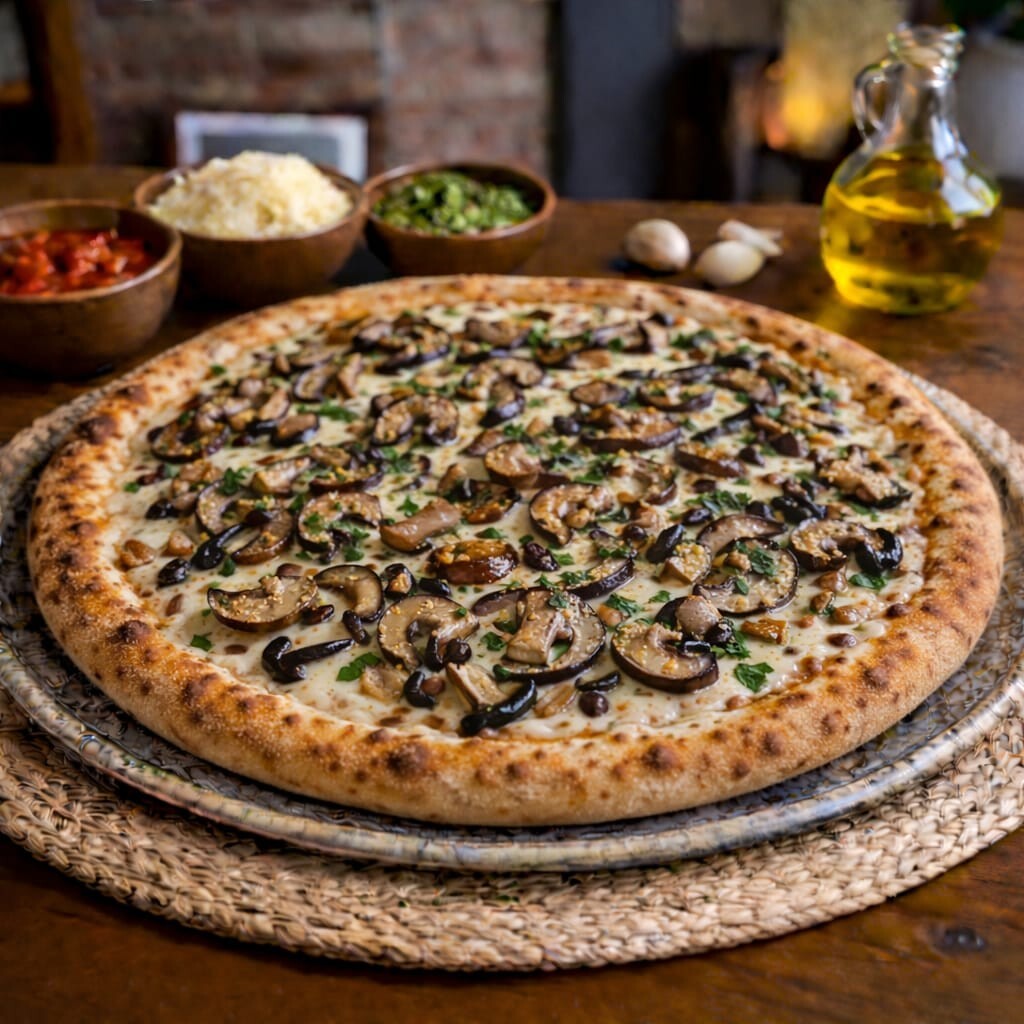 Vegan Trüf Soslu Mantarlı Pizza (32 cm)