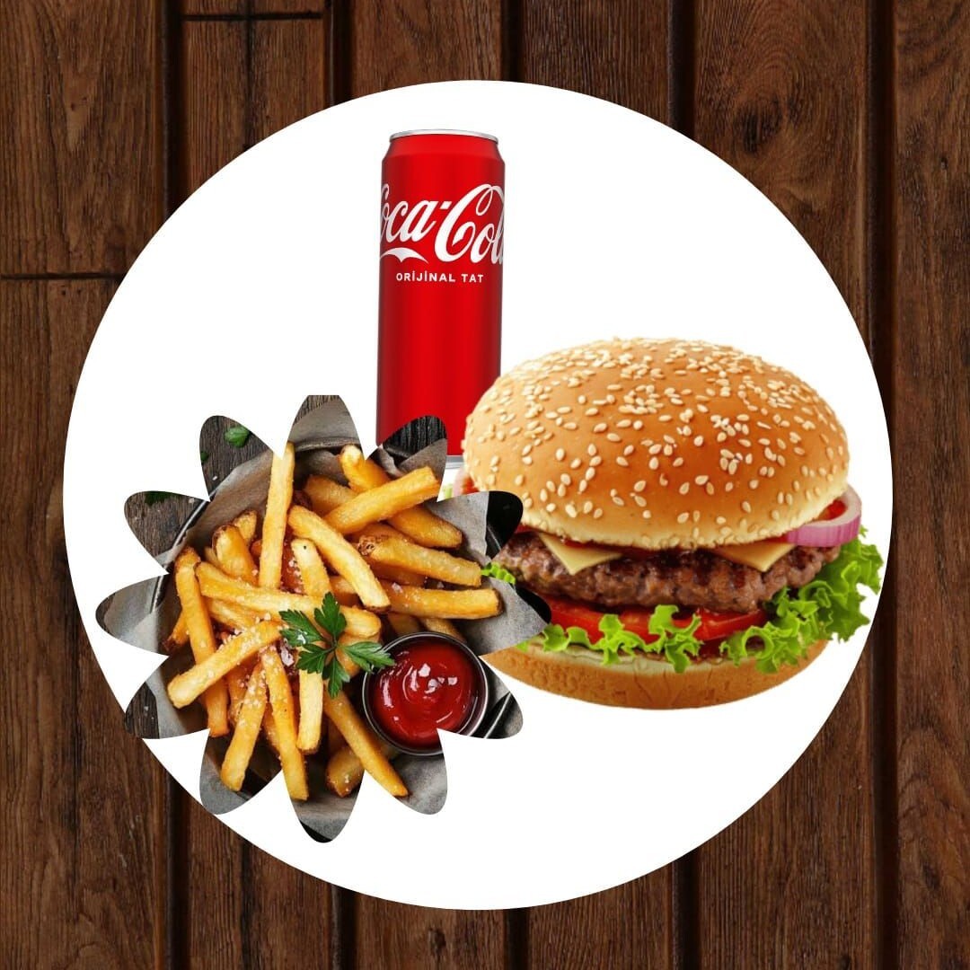 Tekli Hamburger Menü Kolalı