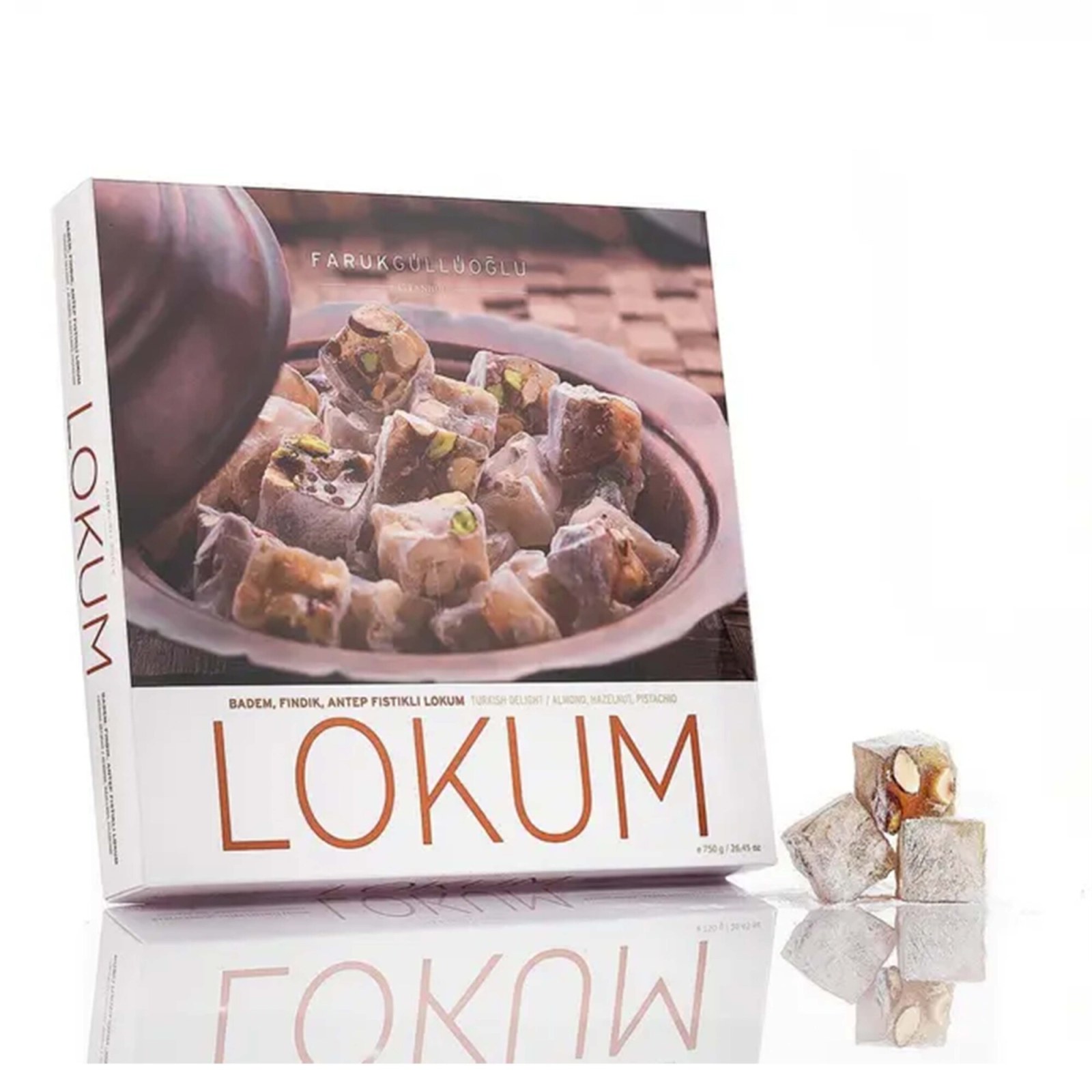 Kutulu Badem Fındık Antep Fıstıklı Lokum (750 gr.)