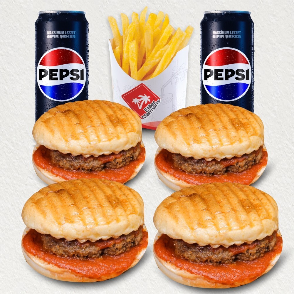 4'lü Islak Hamburger Menü
