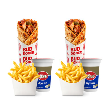 2'li Tavuk Döner Medium Dürüm Menü
