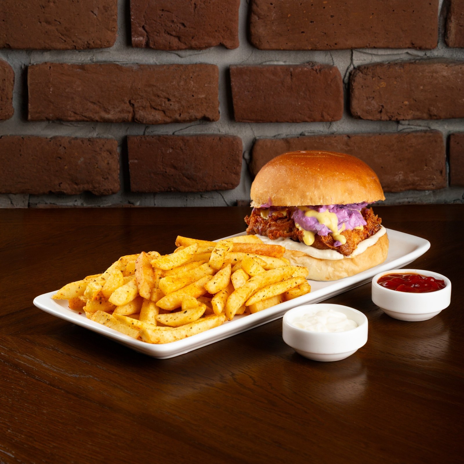 Sweet Harmony Fried Chicken Burger