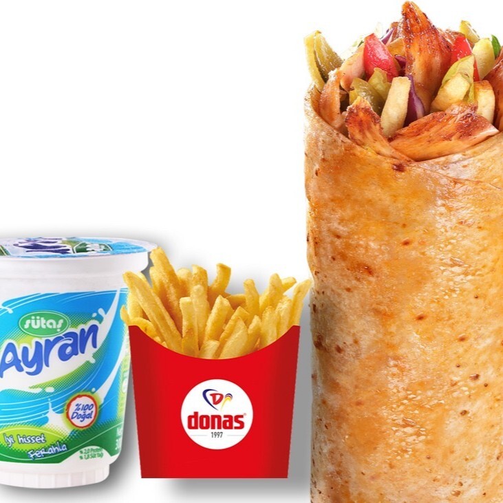 Donas Davul Tavuk Döner Dürüm Menü 1