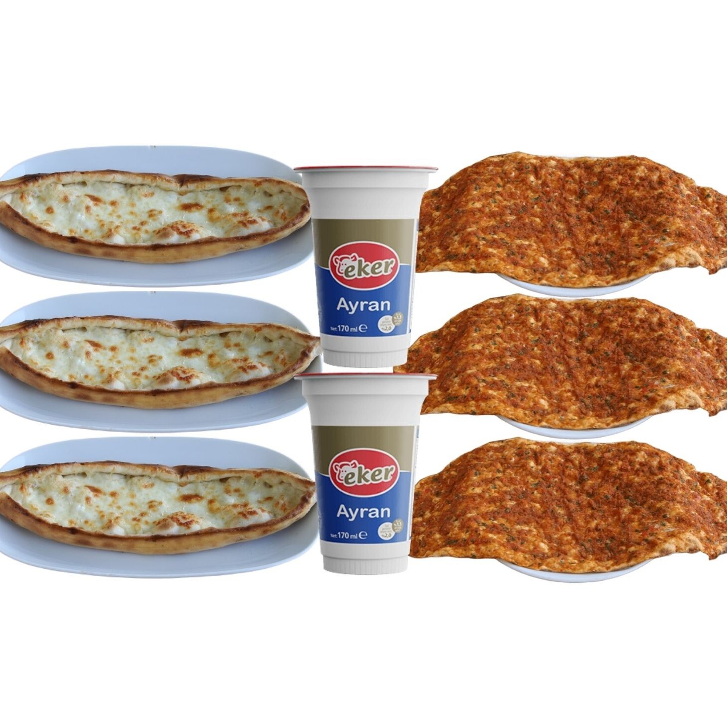 3'lü Kaşarlı Cantık & 3'lü Lahmacun Menü