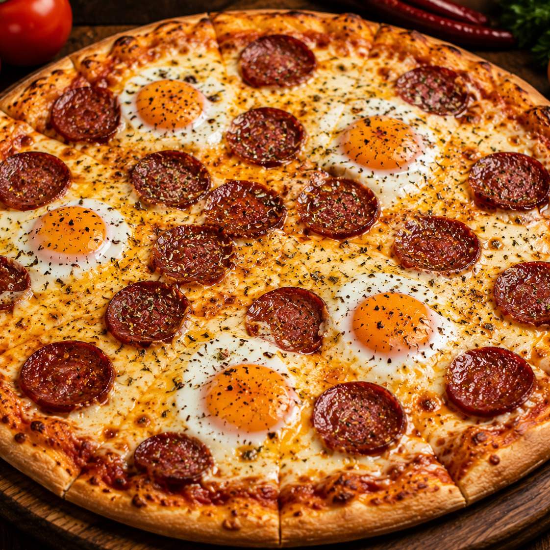 Sucuklu Yumurtalı Pızza Buyuk+Kola