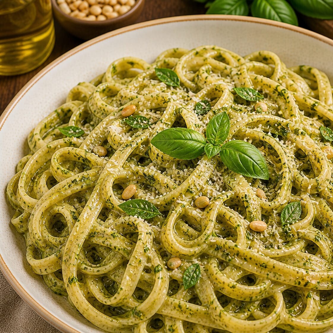 Pesto Soslu Fettucine