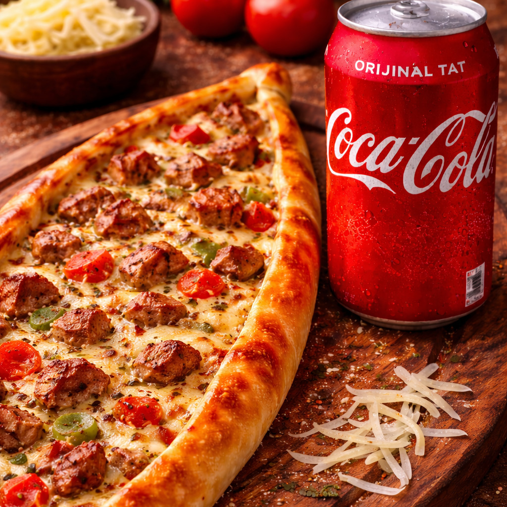 Kuşbaşı Kaşarlı Pide + Kutu İçecek