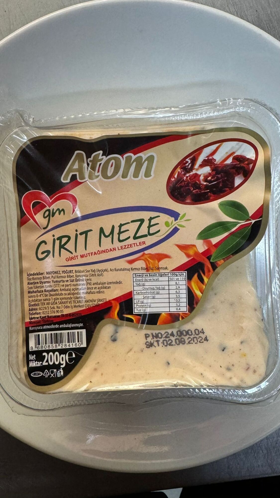 Atom (200gr) ( Girit meze )