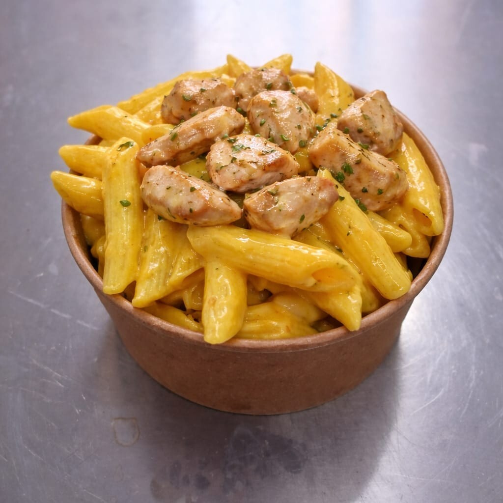 Mantarlı Cheddarlı Tavuklu penne