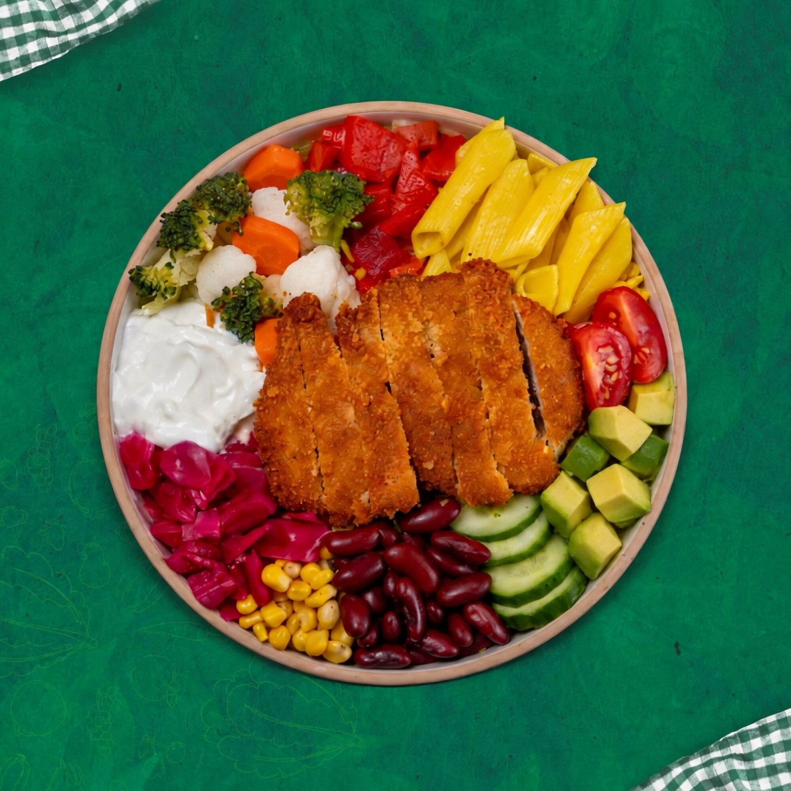 Makarnalı Schnitzel Bowl