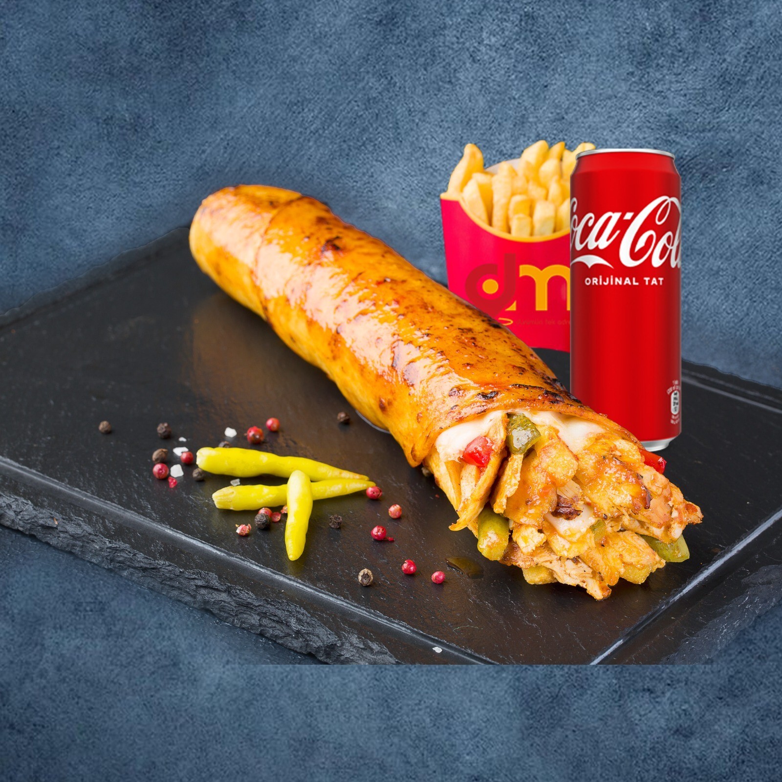 Hatay Usulü Special Tavuk Dürüm Menü (130 gr.)