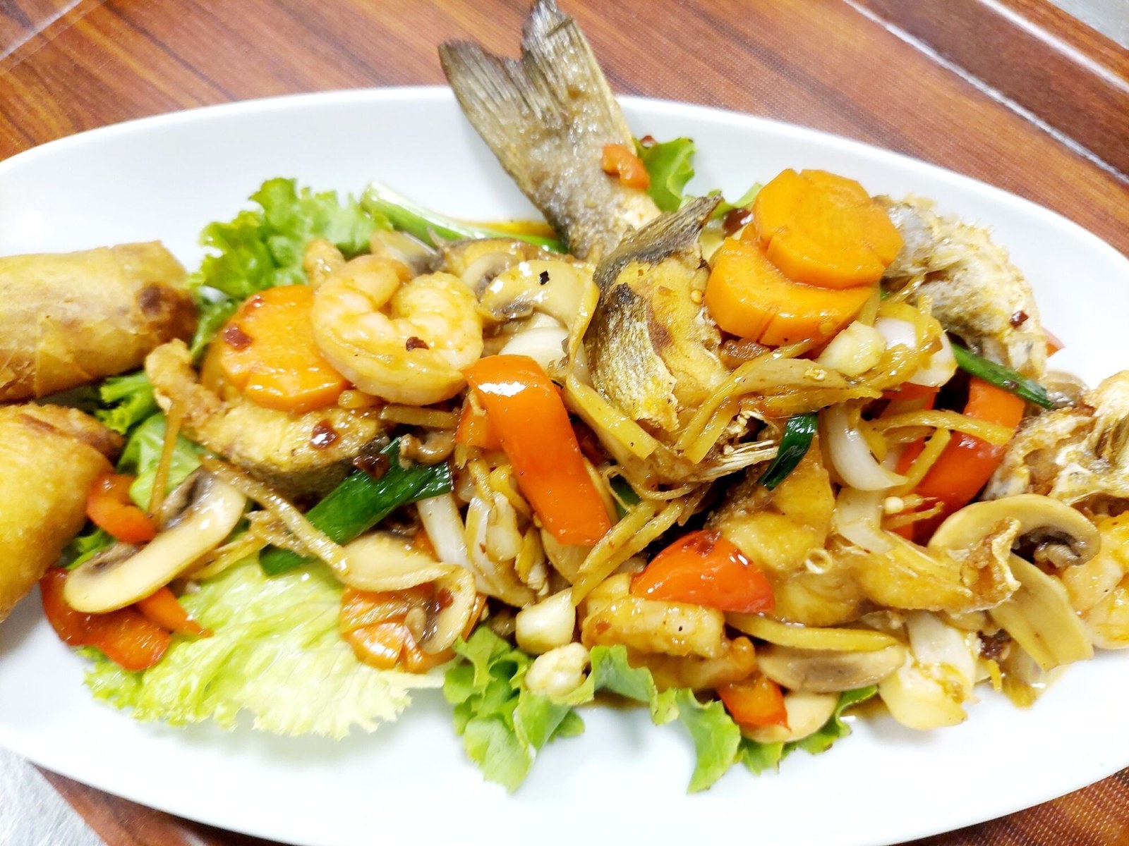 Zencefilli Soya Soslu Buharda Pişirilmiş Balık / Steamed Fish with Ginger and Soy Sauce + Steam Rice