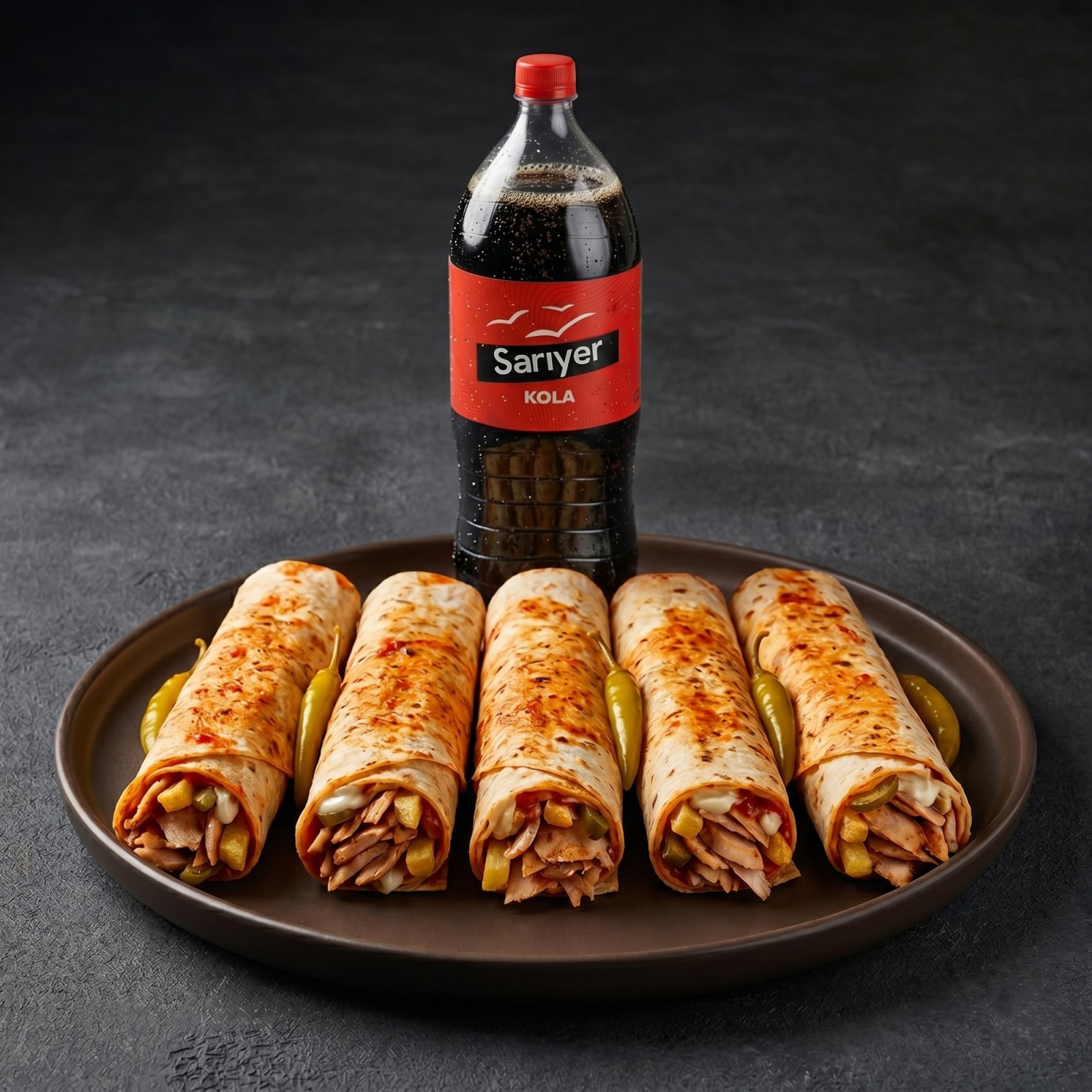 5 Adet Hatay Usulü Tavuk Döner Dürüm + 2,5 Litre Sarıyer Cola