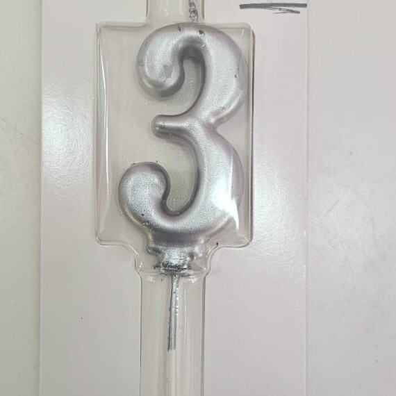 Gümüş Renk 3 Mum