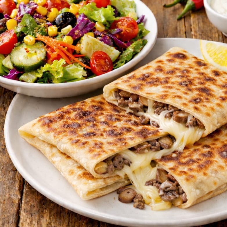 Mantarlı Kaşarlı Gözleme