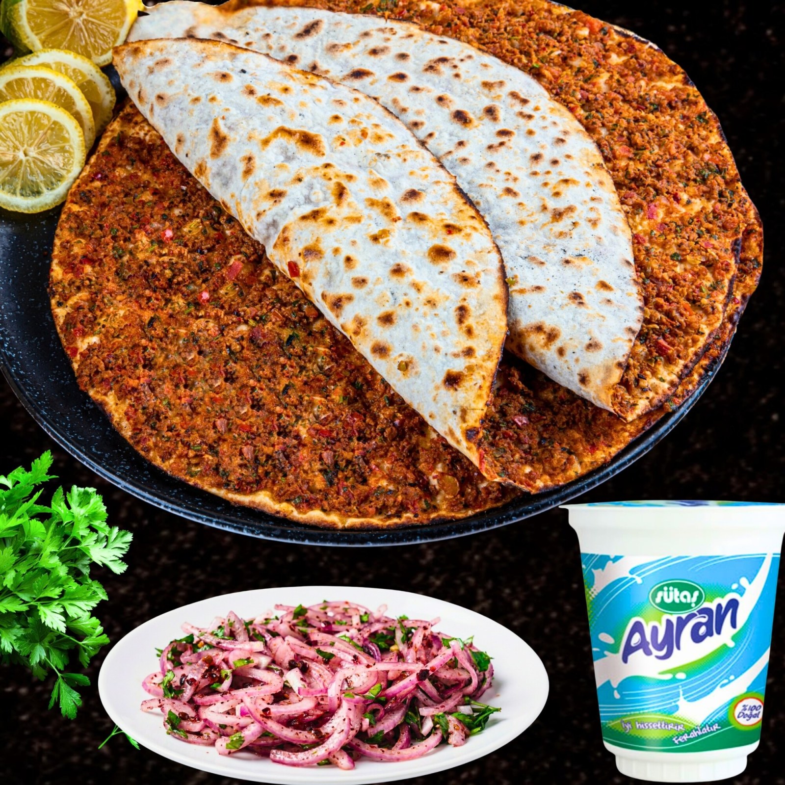 3'lü Lahmacun & Ayran Menü