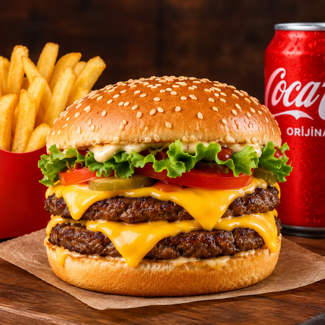 Double Cheese Burger Menü