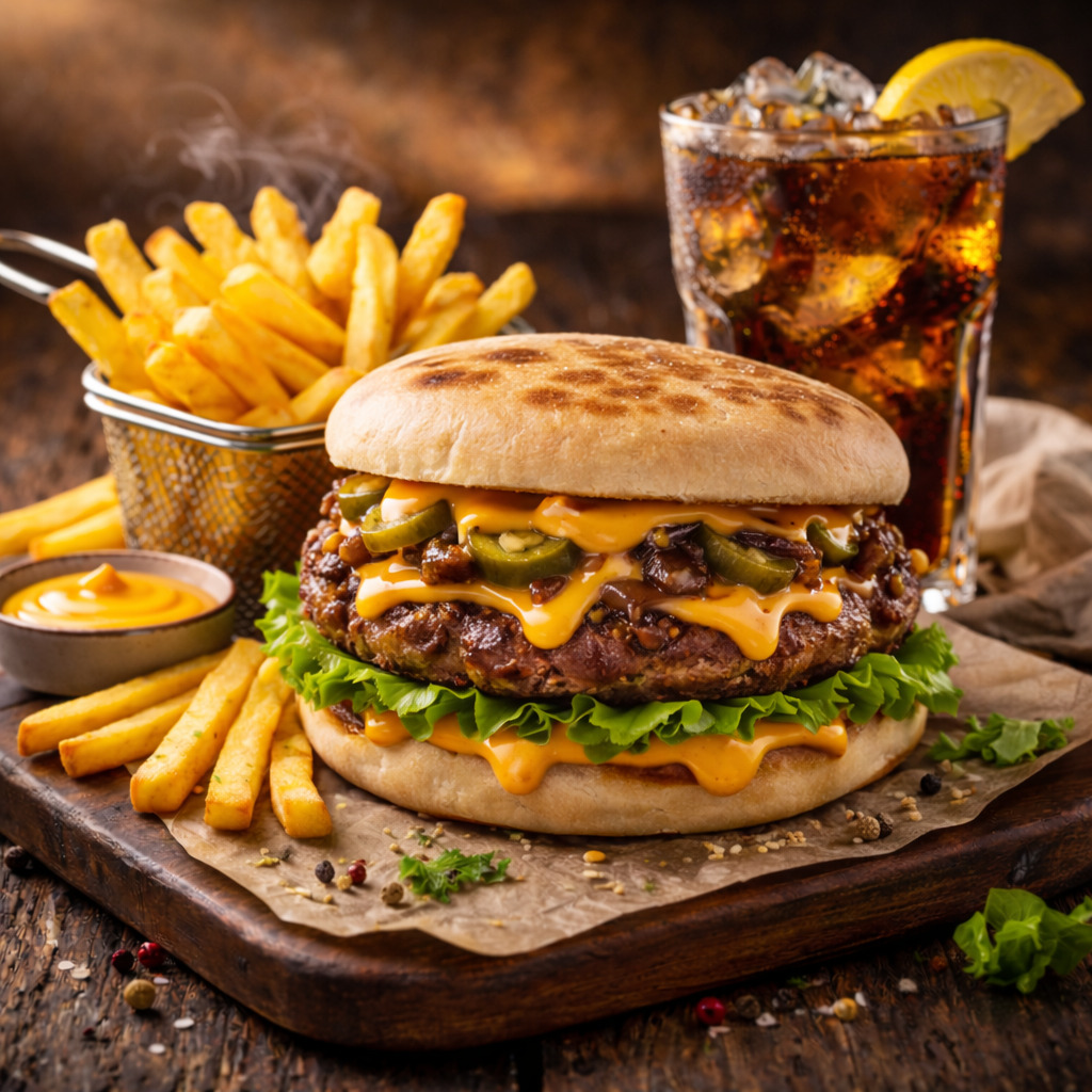 Bol Cheddarlı Bazlama Smack Burger Menü