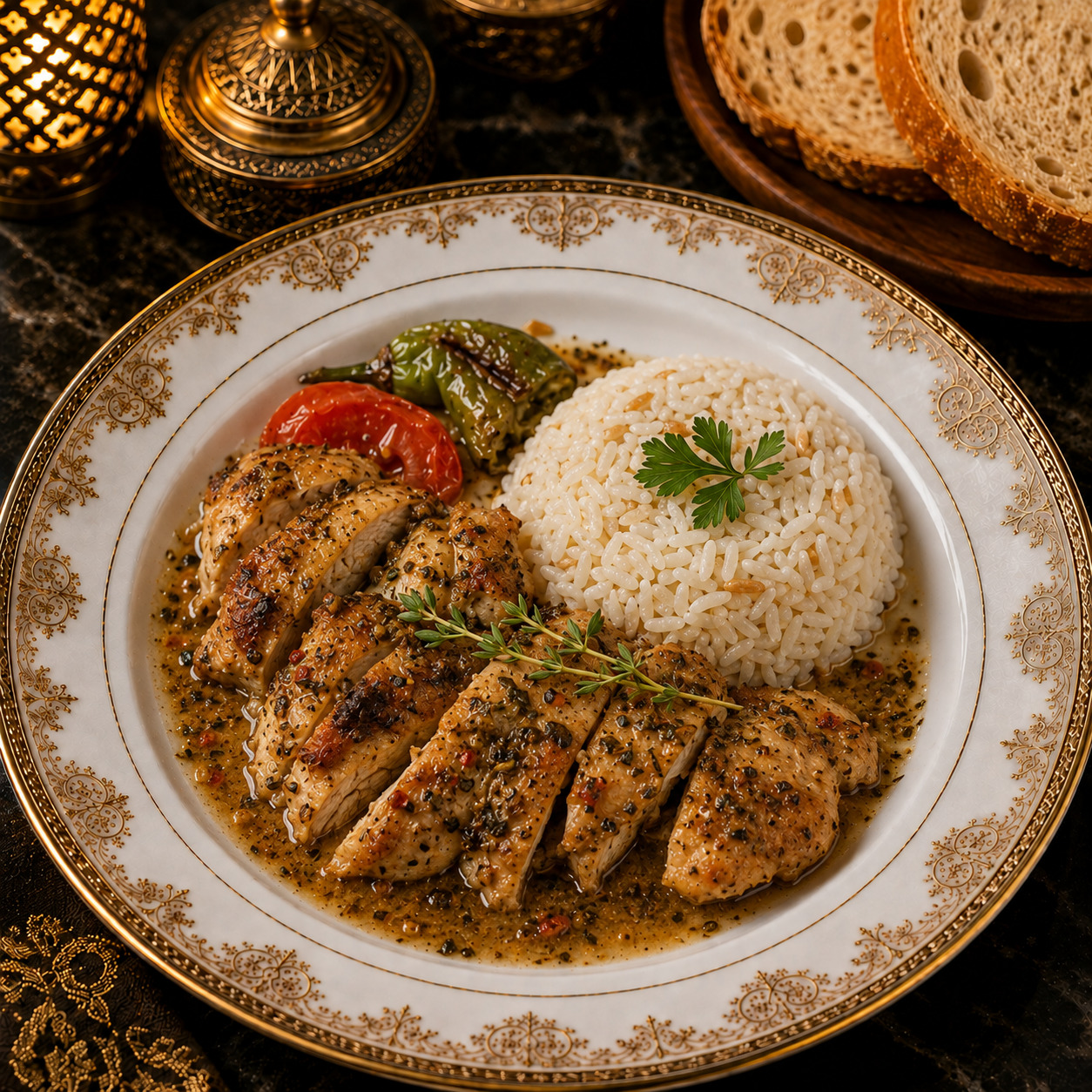 Dağ Kekikli Tavuk & Pirinç Pilavı
