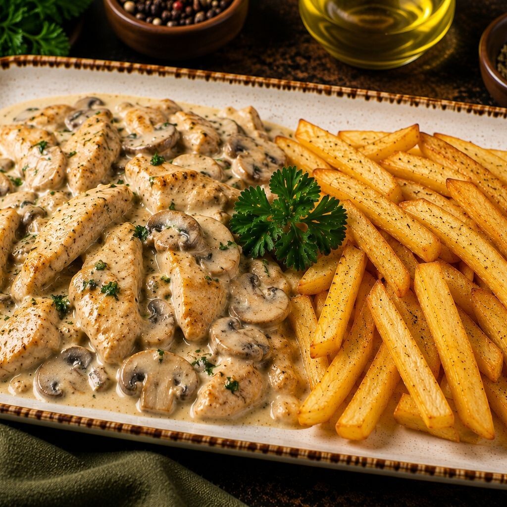 Kremalı Mantarlı Kekikli Tavuk