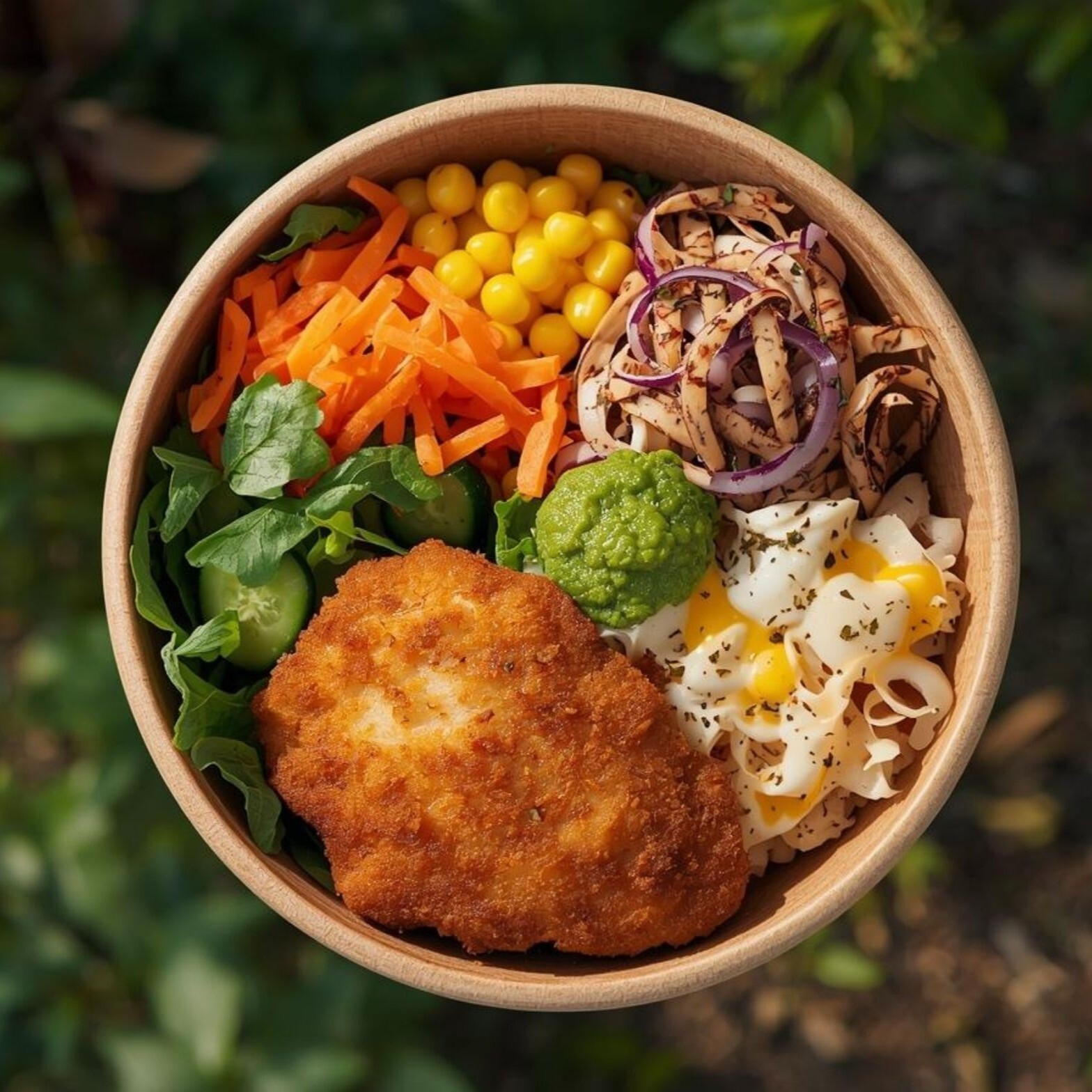 Fresh Pesto Chicken Katsu Bowl
