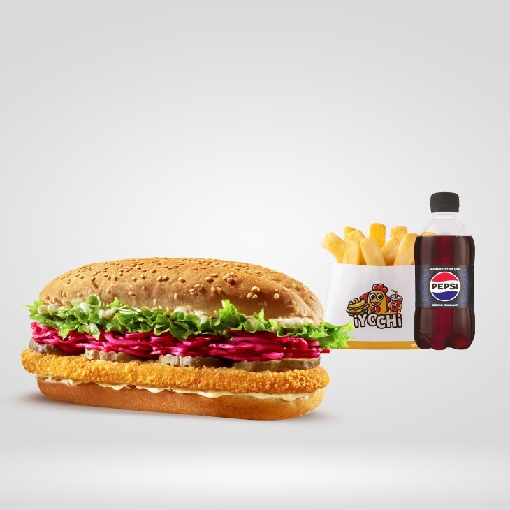 Kırmızı Lahanalı Şnitzel Burger Menü