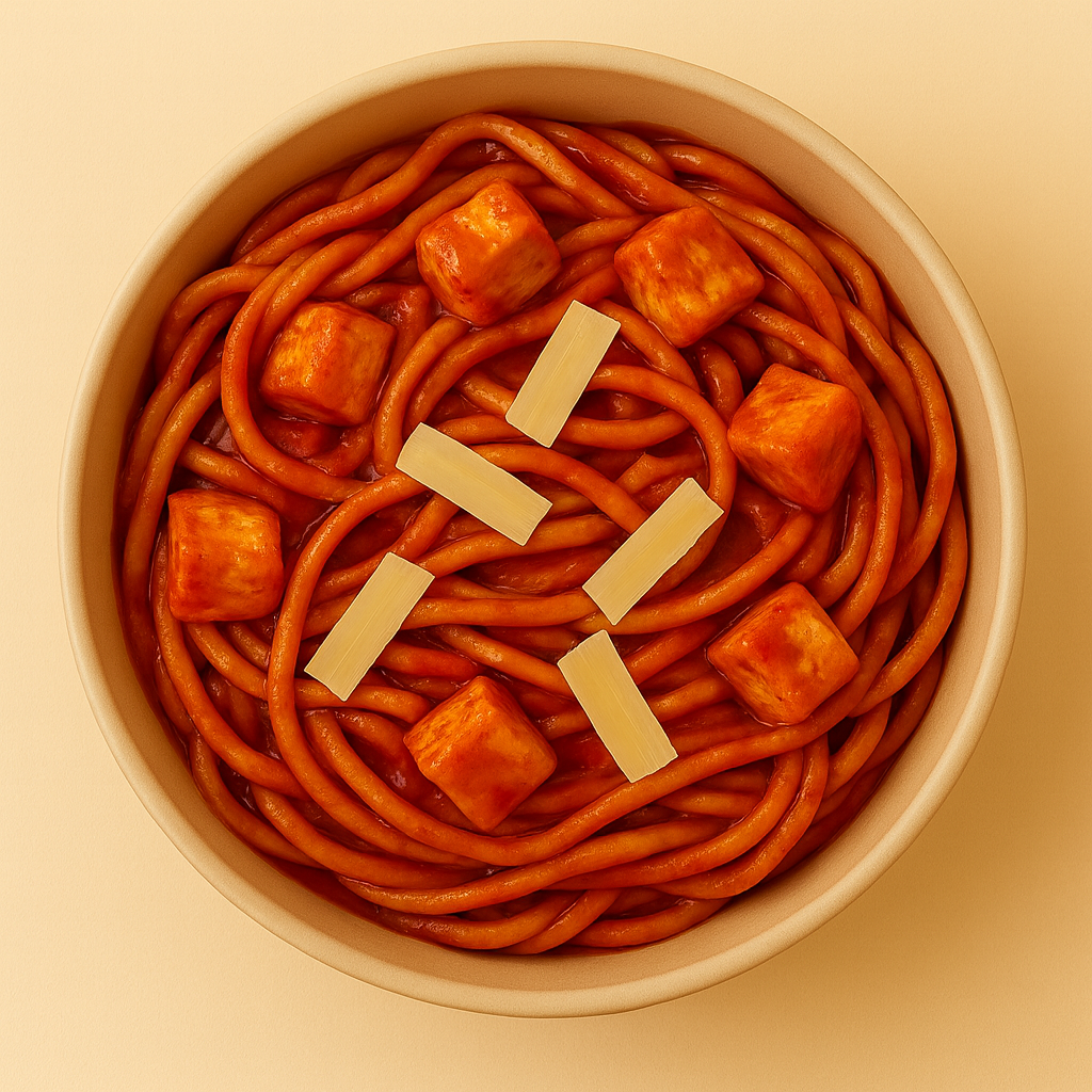 Domates Sos Tavuklu Noodle