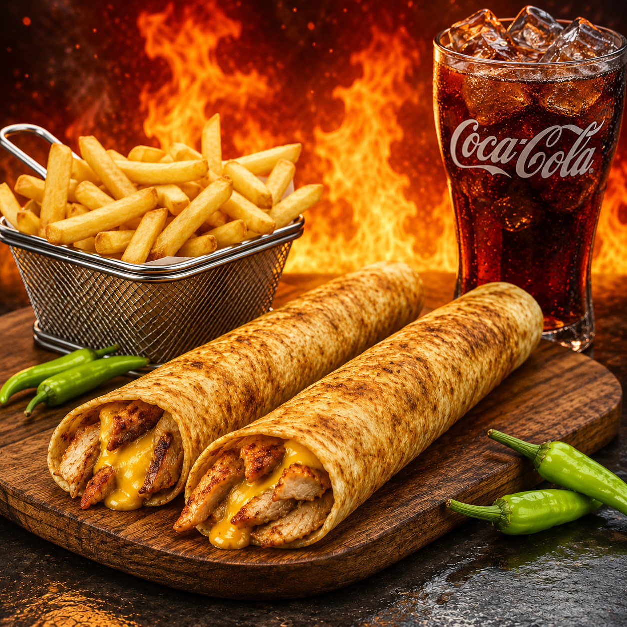 Coca Cola Hataylım Cheddarlı Zurna Dürüm