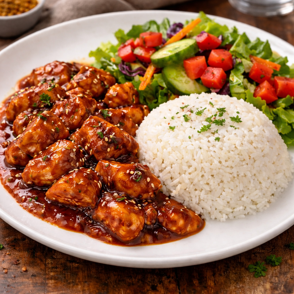 Pilav Üstü Barbekü Soslu Tavuk