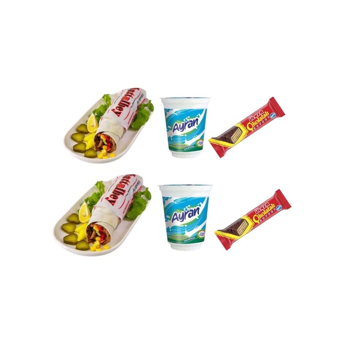2'li Gofret Kanka Çiğ Köfte Dürüm Menü