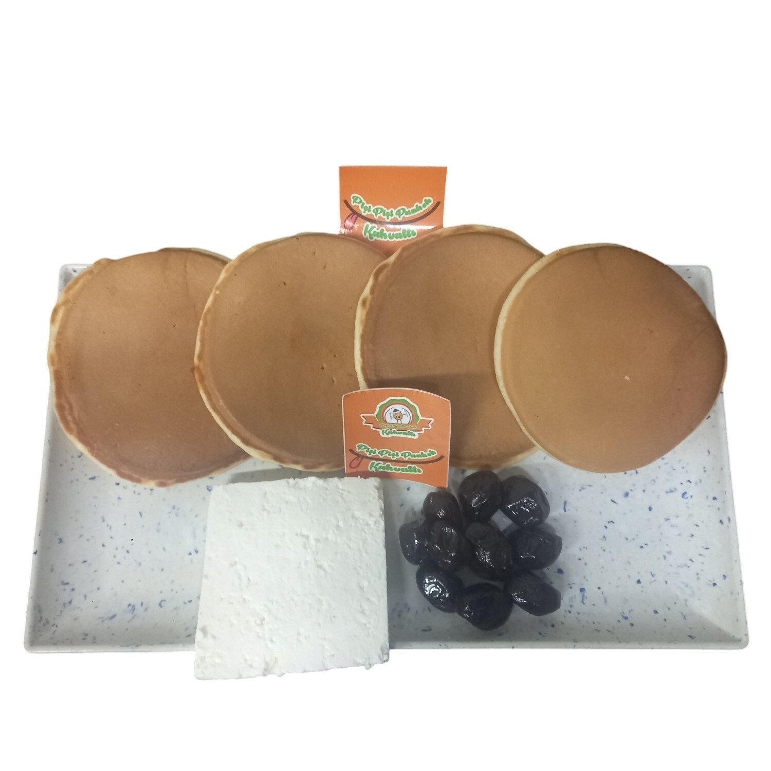 4 Adet Pankek Peynir Ve Zeytin İle