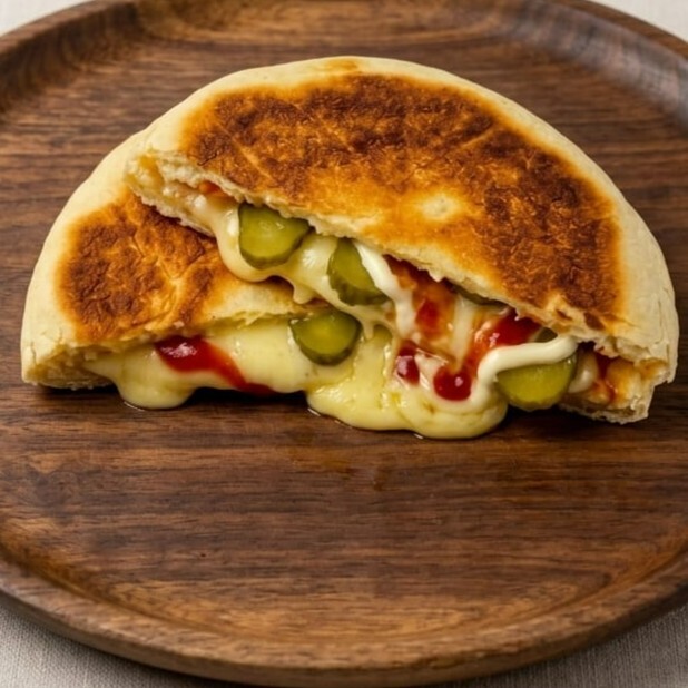 Kaşarlı Bazlama Tost (Bazlama ekmeği 150 gr)