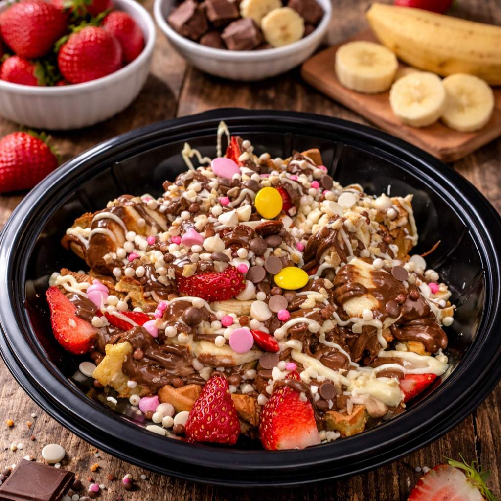 Muz& Çilek Waffle Bowl