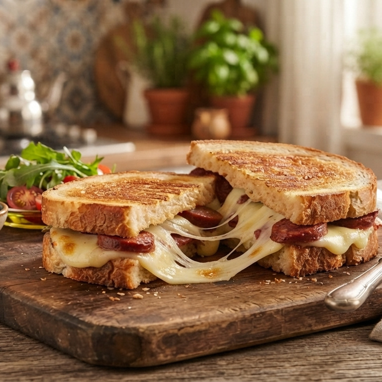 Salamlı Jambonlu Kaşarlı Tost
