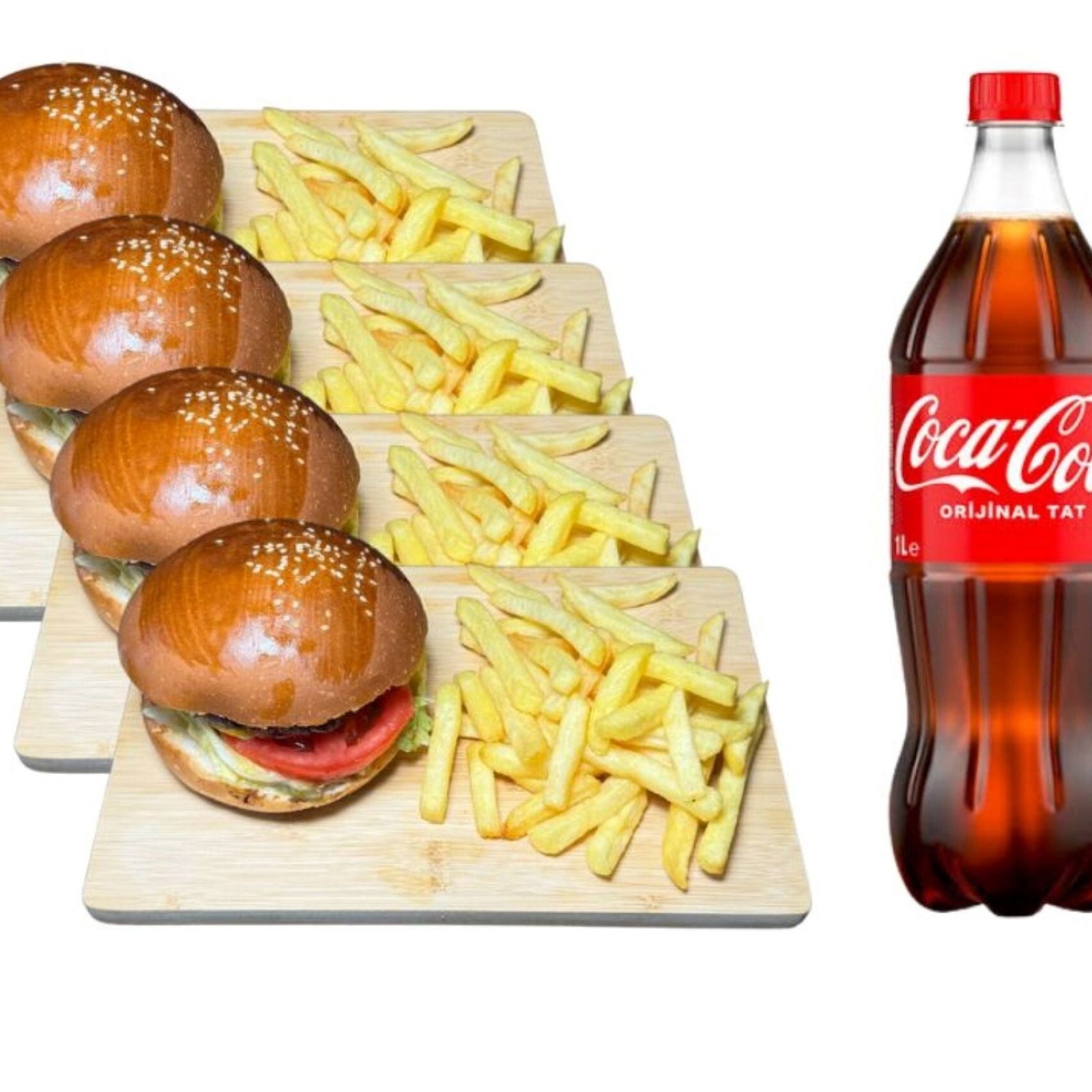 (4'lü) Hamburger Menü