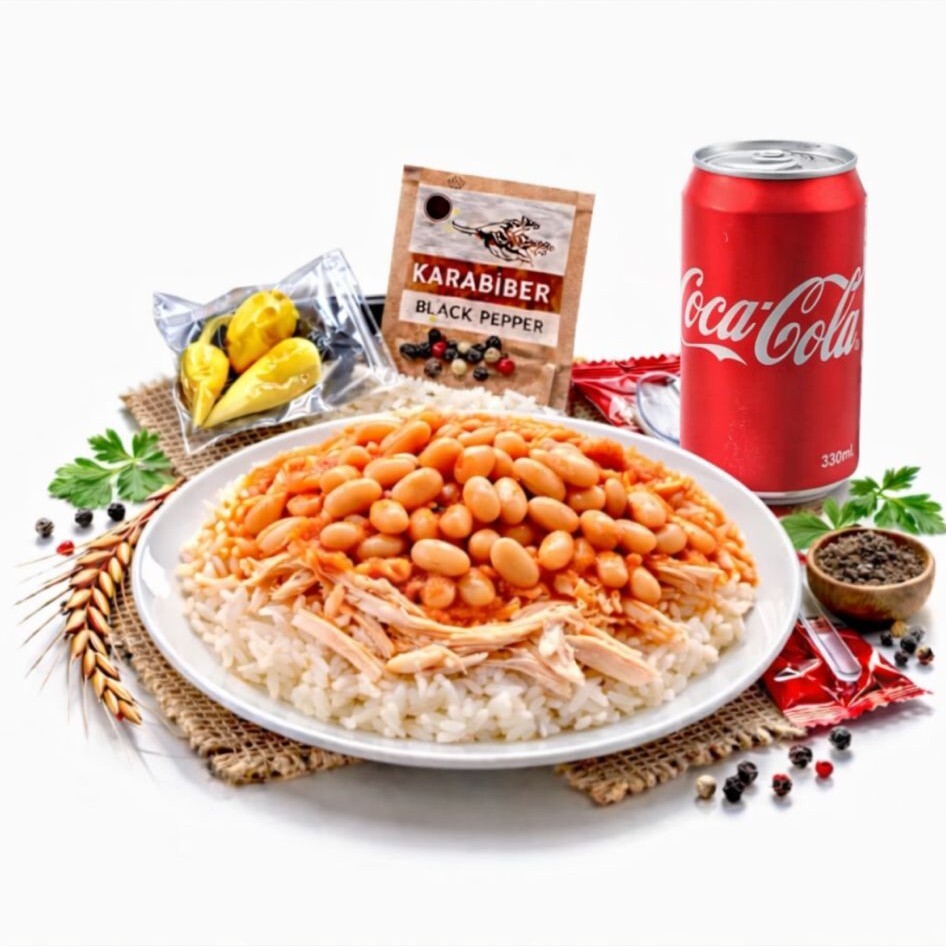 Tavuklu K.Fasulyeli Pilav [500 gr ] + COCA COLA